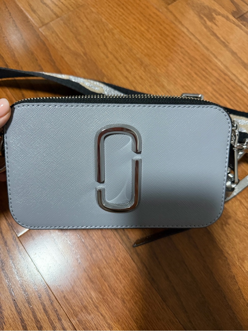 Marc Jacobs Light Gray Snapshot Camera Bag with Silver Logo